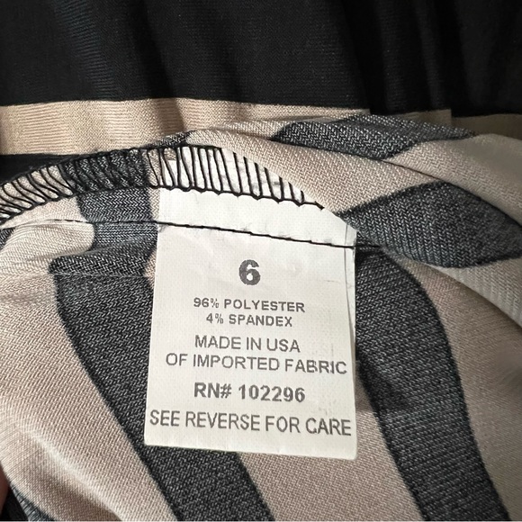 Connected Apparel Sleeveless Maxi Dress Black + Tan Striped Size 6 - Picture 5 of 5